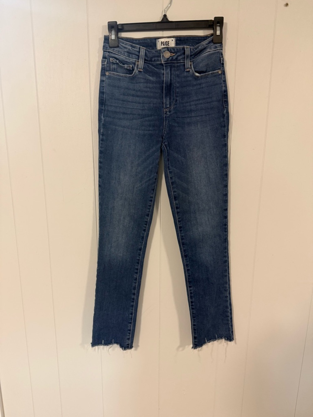 PAIGE High-Rise Skinny Jeans in Dark Blue Size